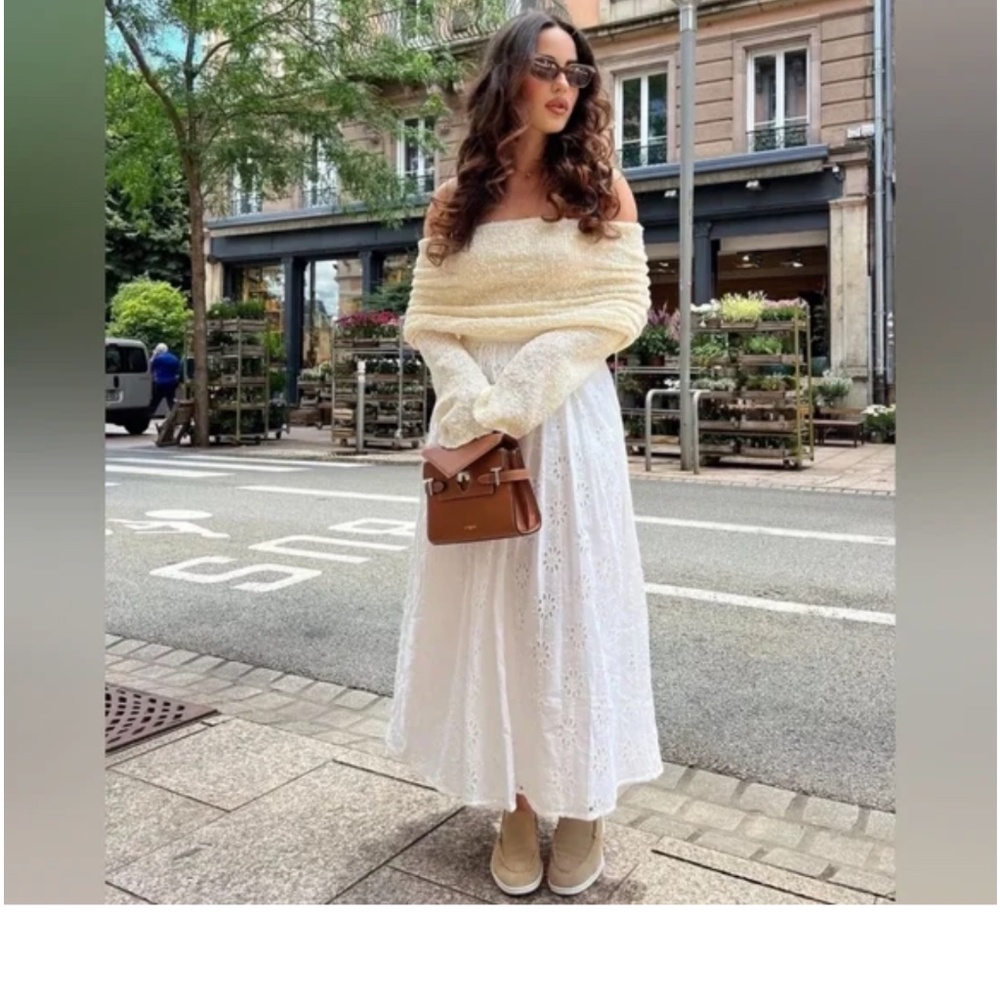 Zara white eyelet midi skirt - Picture 3 of 4
